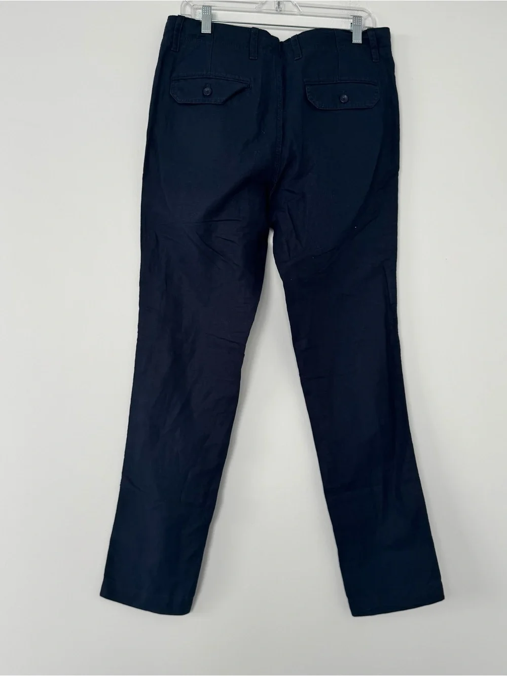 Banana Republic Pants Men 32x34* (32x33) Navy Blue Slim Fit Linen Cotton Blend